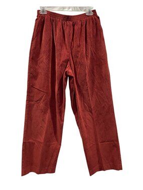 Alfred Dunner Pull On Pants 14P Rust Vibrant Preppy Colorful Casual Relaxed Fit